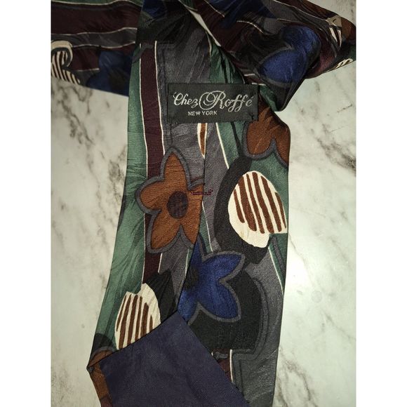 Chez Raffe Men's Suit Tie Flora Print Necktie - Picture 4 of 5